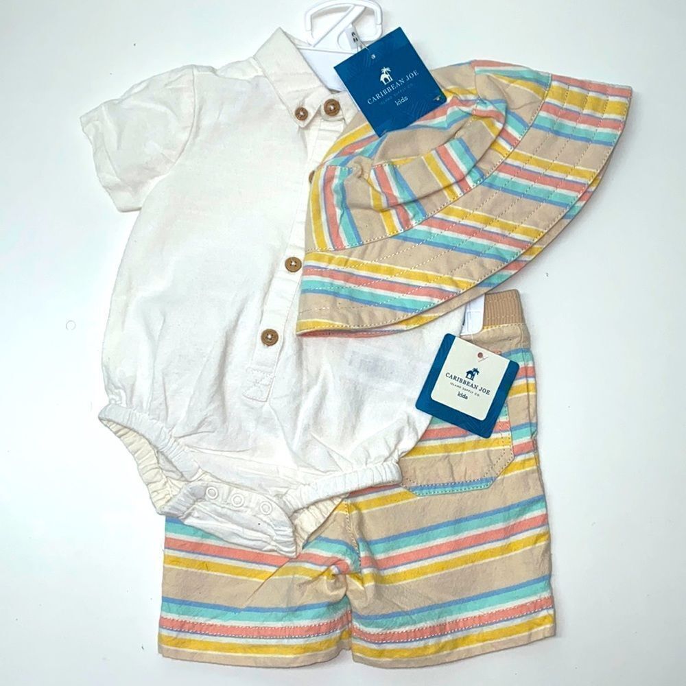 🔥Caribbean Joe 3 pc set boys kids sz 6 months New